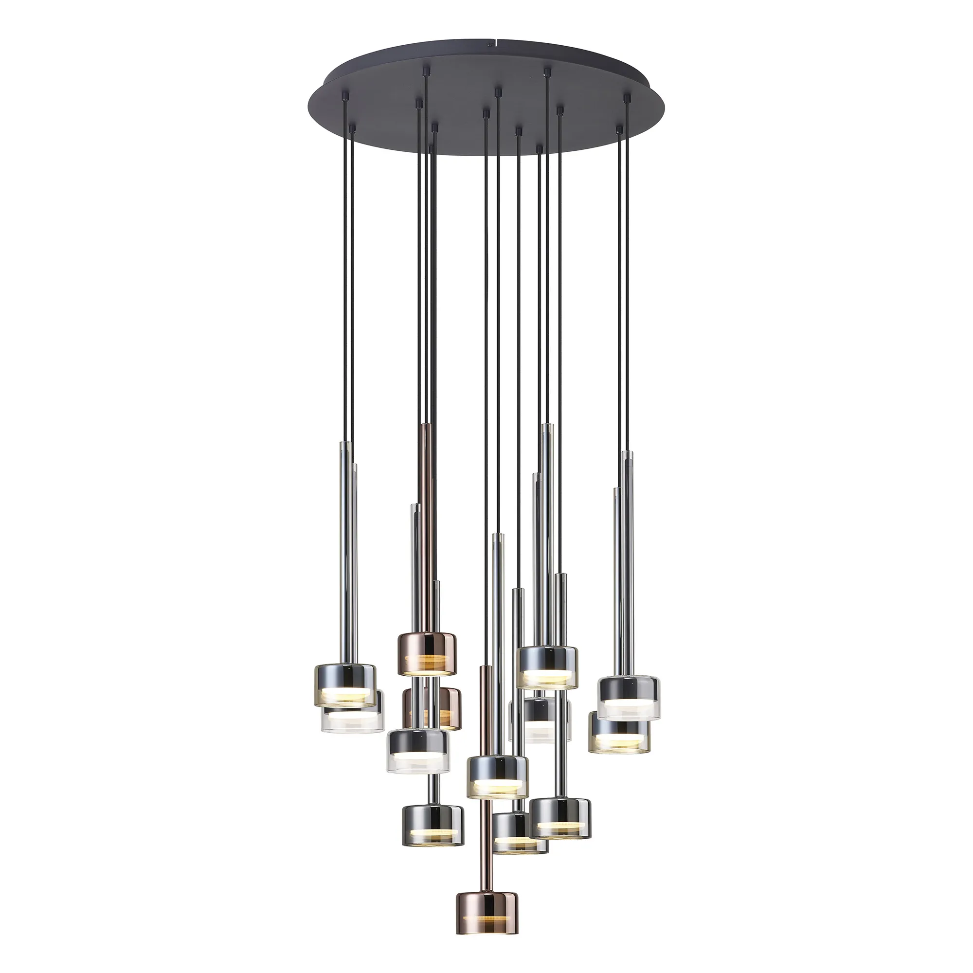 M7879/4000K  Tonic Round Pendant 14 Light 4000K Black/Chrome/Bronze/Copper